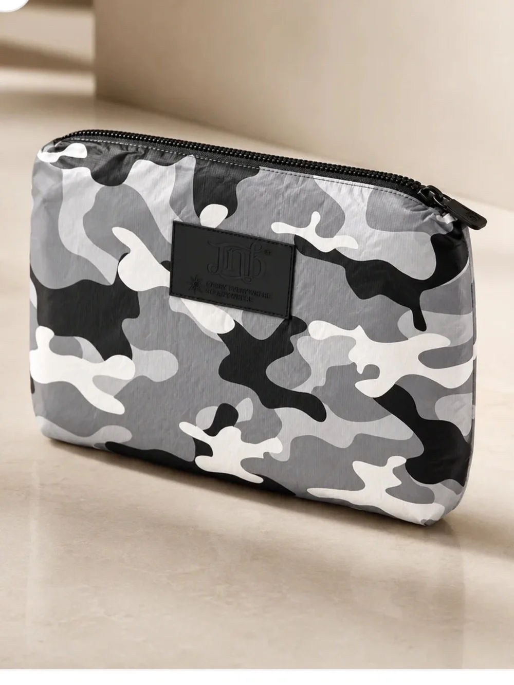 WATERPROOF OVERSIZED ZIP POUCH- CAMO GRAY